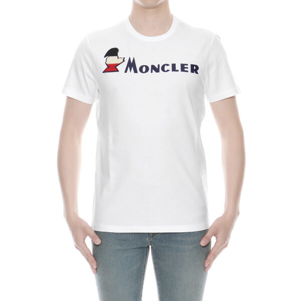 モンクレール Tシャツ 偽物 メンズ 8041850 8390T 001 半袖Tシャツ WHITE ホワイト