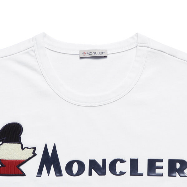 モンクレール Tシャツ 偽物 メンズ 8041850 8390T 001 半袖Tシャツ WHITE ホワイト