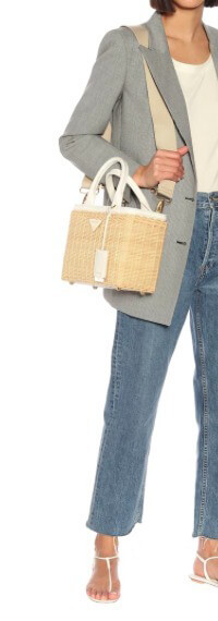 完売人気 プラダ かご カゴバッグ コピー Wicker and Canvas bag ニューヨーク女性にも大人気!!!!