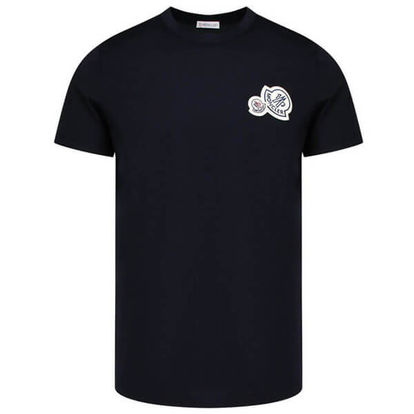 モンクレールスーパーコピー MONCLER★ダブル ロゴ パッチ Tシャツ Black