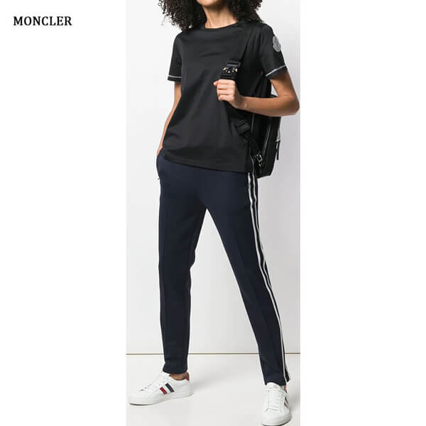 モンクレールスーパーコピー MONCLER メタリック ビッグ袖ロゴ コットンTシャツ 8063700 8390X 99S