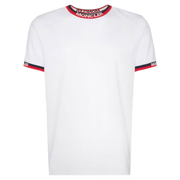 新作【モンクレールスーパーコピー MONCLER】ロゴネック Tシャツ WHITE