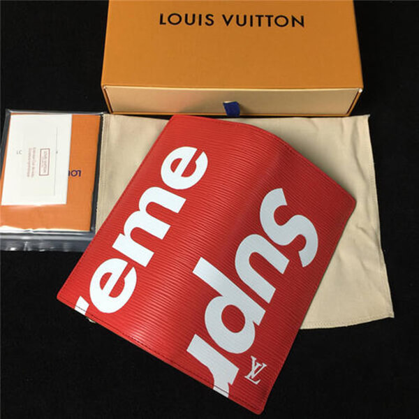 2019年秋冬限定 超入手困難 LOUIS VUITTON x SUPREME ルイヴィトンスーパーコピー シュプリーム 偽物 二つ折 長財布 