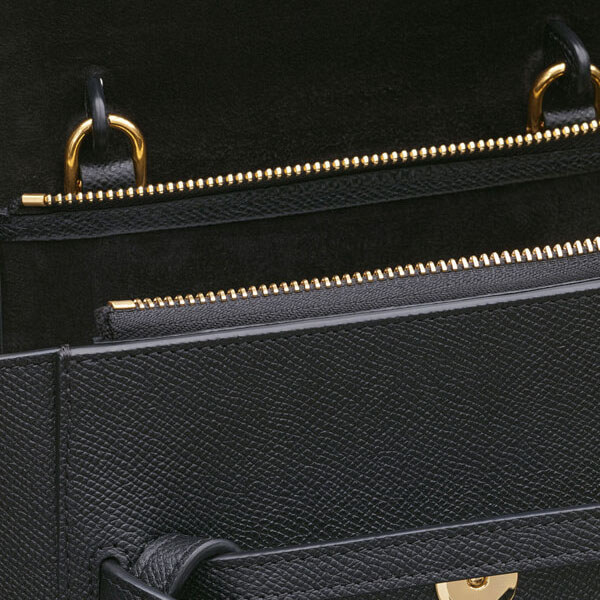 セリーヌ ベルトバッグ ピコ スーパーコピー 2023SS新作 Nano Belt bag / grained calfskin(Black)189003ZVA.38NO