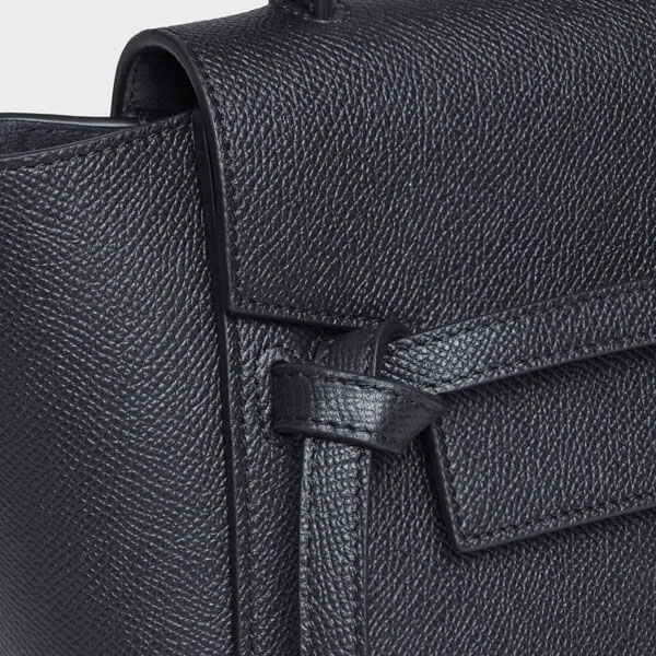 セリーヌ ベルトバッグ ピコ スーパーコピー 2023SS新作 Nano Belt bag / grained calfskin(Black)189003ZVA.38NO