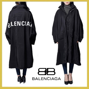 注目度抜群！バレンシアガ★オペラ・レインコート back logo opera rain coat black