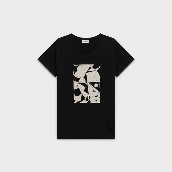 【セリーヌ 偽物】クラシック Tシャツ/「ARTWORK」プリント 2X308198H