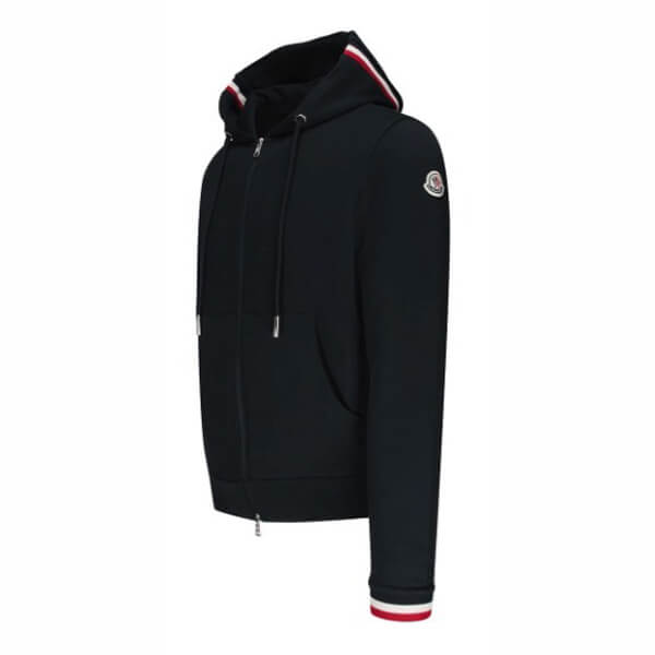 ◆MONCLER モンクレール 偽物 パーカー◆袖ロゴ付き ジップアップ 0918G74200V8007778