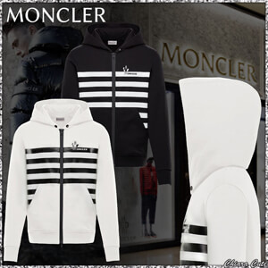 MONCLER モンクレール 偽物★2020SS★M字型ロゴ入ストライプパーカー★