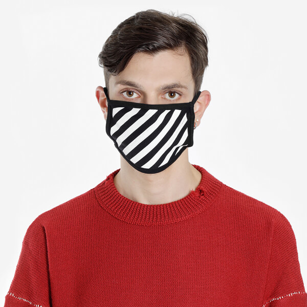 Off-White スーパーコピー ダイアグマスクコーデのアクセントに☆ストライプマスク DIAG MASK / RED WH 【2枚入】