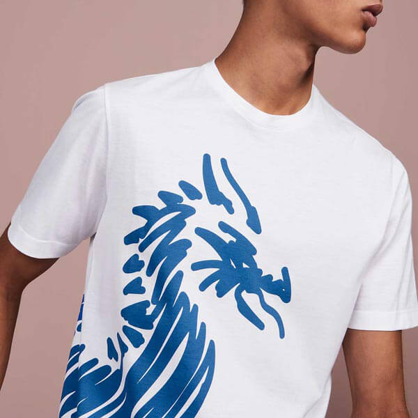 【エルメス】コットン ドラゴンモチーフ ラウンドネックTシャツ 6色カラー展開 《"Dragon" t-shirt》