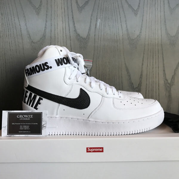 【ナイキ】シュプリーム x ナイキ スニーカー スーパーコピー 激レア シュプリーム Air Force 1 High "World Famous White"698696 100