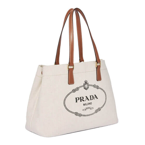 【即発＆送料無料】PRADA リネンブレンドレザーラージトート 1BG355_2DLI_F0A5T