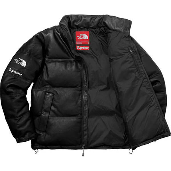 ノースフェイス シュプリーム 偽物 ダウンジャケット  Leather Nuptse Jacket