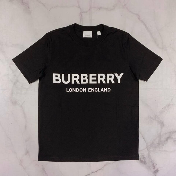 Burberry バーバリー Tシャツ コピー ロゴプリント コットンTシャツ ブラック 8008894