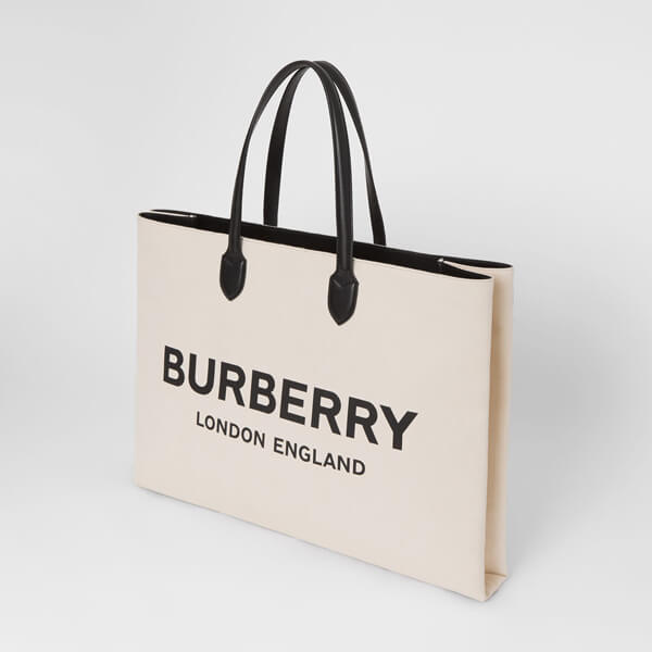 【BURBERRY】バーバリー  キャンバストートバッグ コピー ロゴデティール