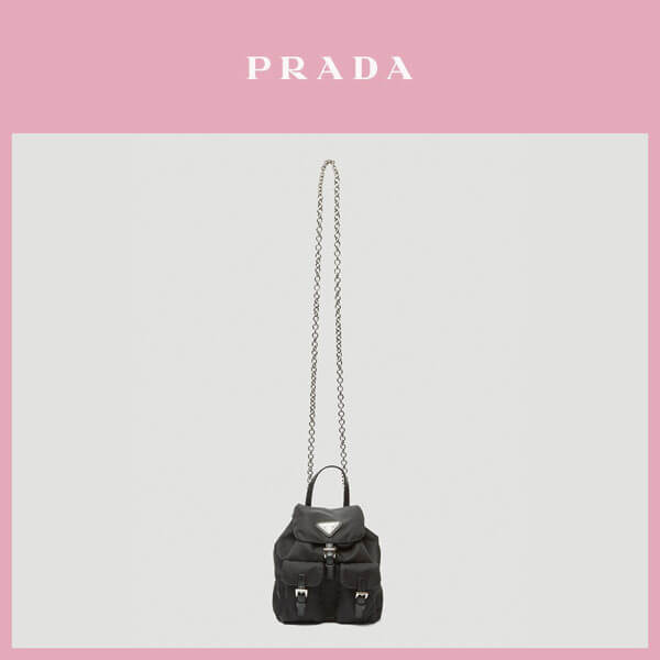 ★ PRADA ★Mini Chain-Strap Backpack 1BH029_V44_F0011_V_COM