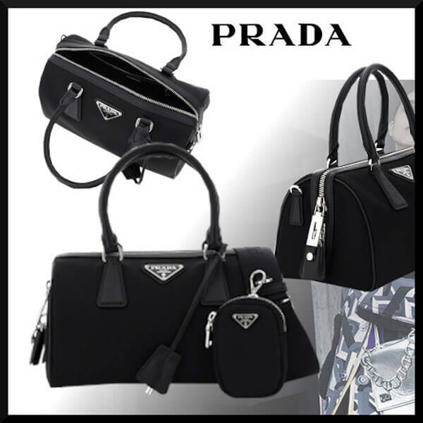 PRADA　NYLON AND SAFFIANO LEATHER TOP-HANDLE BAG 1BB845 V W1X 064 F0002