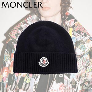 2020新作品[MONCLER モンクレールスーパーコピー] ロゴパッチ ウールビーニー