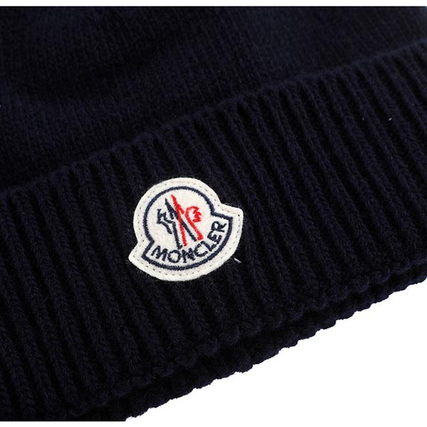 2020新作品[MONCLER モンクレールスーパーコピー] ロゴパッチ ウールビーニー