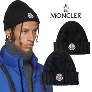 2020新作品[MONCLER モンクレールスーパーコピー] ロゴパッチ ウールビーニー