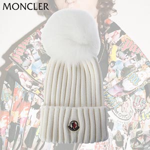 2020新作品 MONCLER モンクレールスーパーコピー☆ファーボンボン ビーニー WHITE