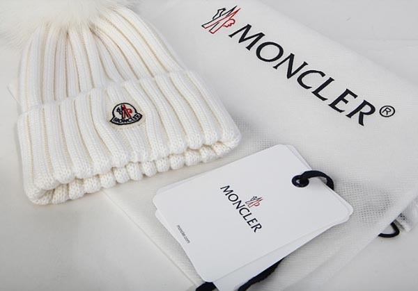 2020新作品 MONCLER モンクレールスーパーコピー☆ファーボンボン ビーニー WHITE