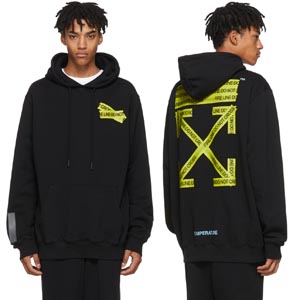 オフ ホワイト コピー パーカー 通販 OFF WHITE FIRETAPE TEMPERATURE ARROW HOODIE PARKA