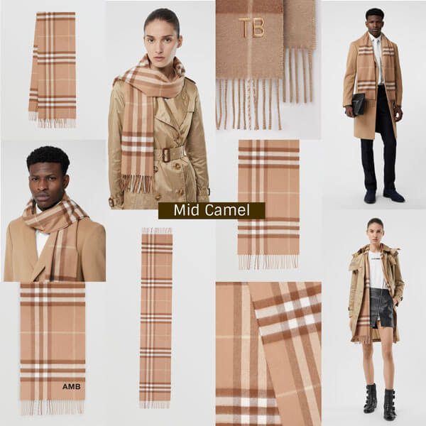 【Burberry】マフラー チェック 16色展開 カシミヤ フリンジ