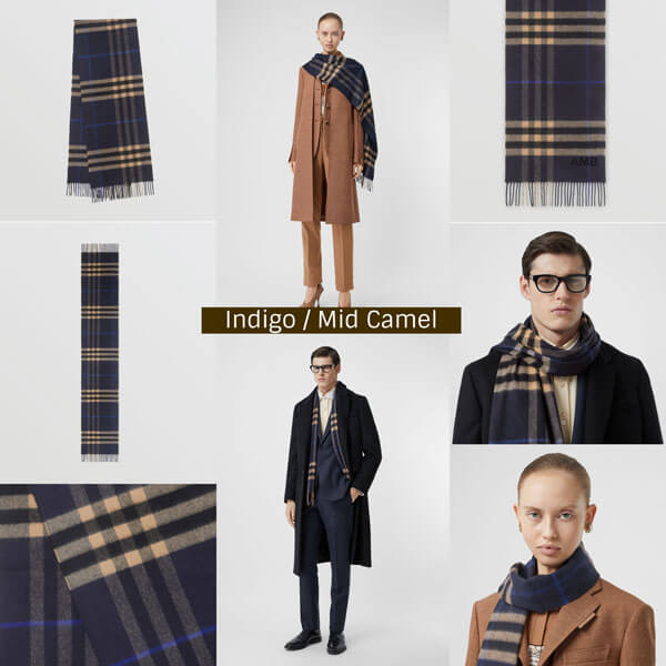 【Burberry】マフラー チェック 16色展開 カシミヤ フリンジ