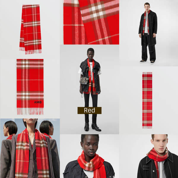 【Burberry】マフラー チェック 16色展開 カシミヤ フリンジ