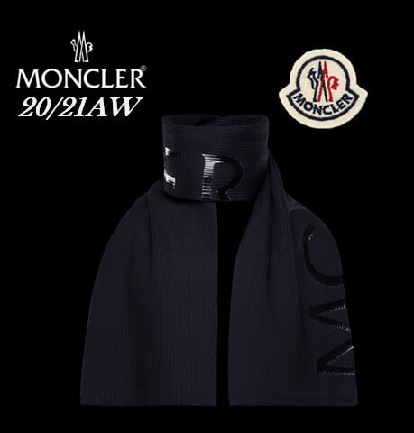 20/21AW新作【MONCLER】ハーフシャインレタリングロゴマフラー