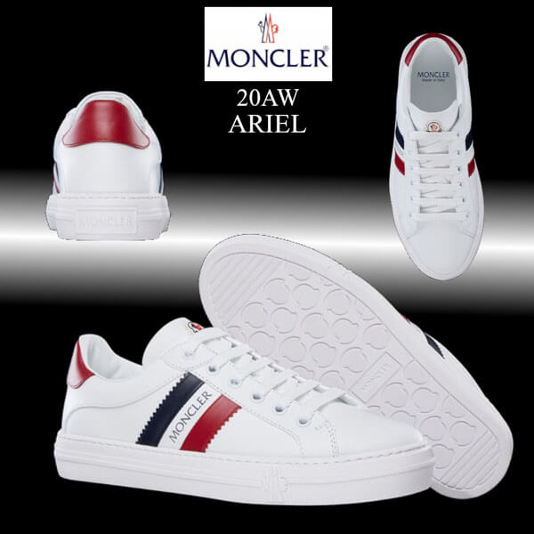 モンクレール スニーカー 偽物 MONCLER★ARIEL ロゴ レザー スニーカー 09B4M70440019MT00