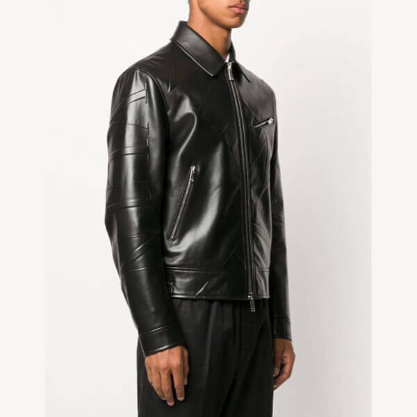 ヴァレンティノ レザー ジャケット VLTN GRID SMOOTH LEATHER JACKET