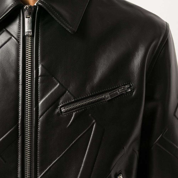 ヴァレンティノ レザー ジャケット VLTN GRID SMOOTH LEATHER JACKET