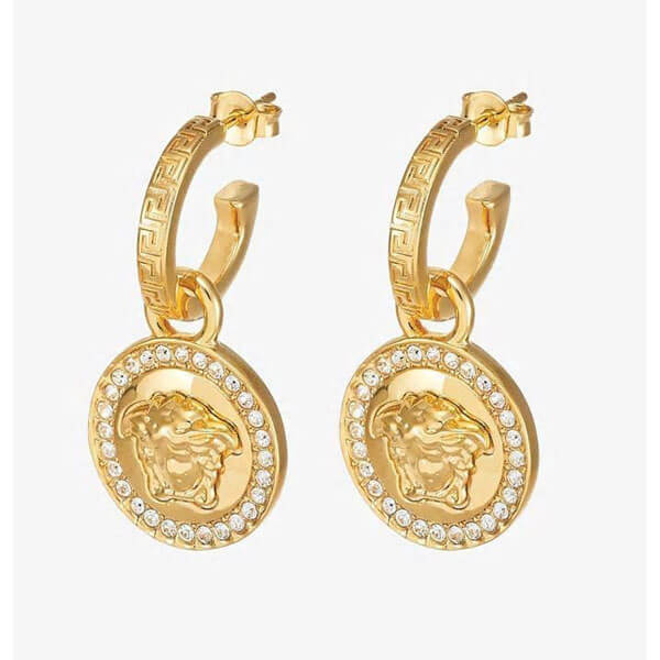 ☆VERSACE☆メデューサ クリスタル ドロップピアス☆