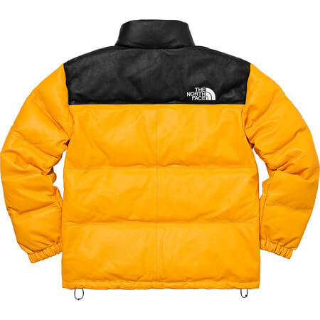 シュプリーム north face 偽物 シュプリーム ノースフェイス ダウン ヌプシ レザーダウンジャケット