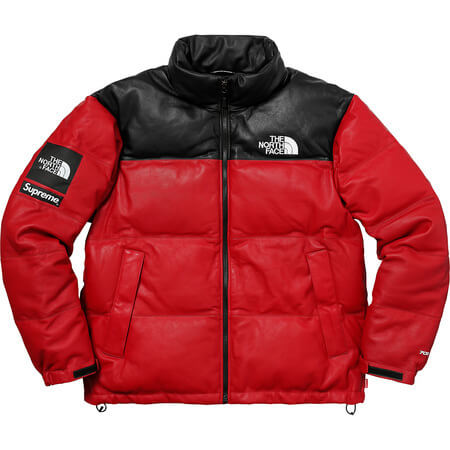 シュプリーム north face 偽物 シュプリーム ノースフェイス ダウン ヌプシ レザーダウンジャケット