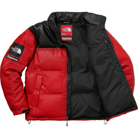 シュプリーム north face 偽物 シュプリーム ノースフェイス ダウン ヌプシ レザーダウンジャケット