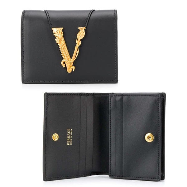 【ヴェルサーチ】限定希少 Virtus Bifold Wallet ブラック