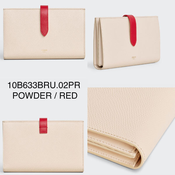 セリーヌ【入手困難】人気STRAP WALLET Lサイズ 長財布 パスポート 10B633BFP