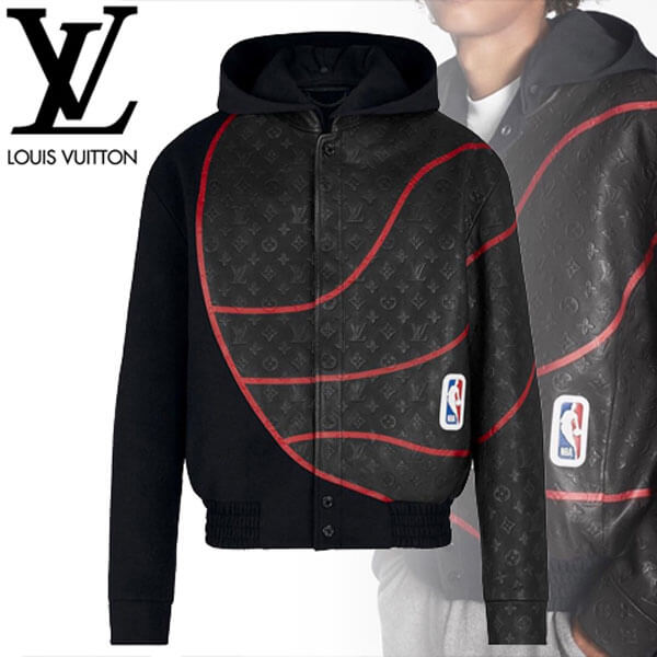 ★LV×NBAコラボ/ジャケット★ LV×NBAレザーミックスジャケット 1A8GWI