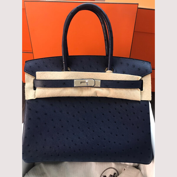 エルメス★(入手不可能.顧客のみの特権)Birkinオーストリッチ30cm ハンドバッグ