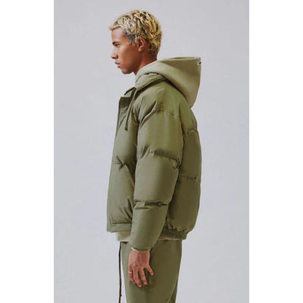 FW21 FOG FEAR OF GOD ESSENTIALS PUFFER JACKET OLIVE 緑