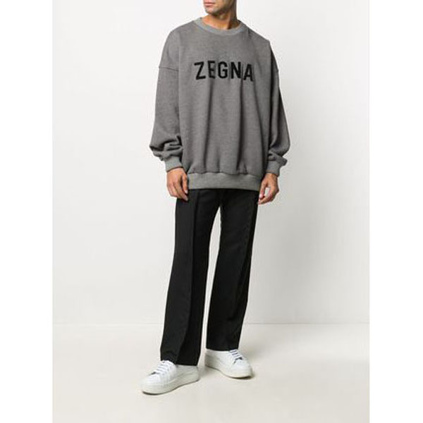 FEAR OF GOD x ZEGNA | GREY OVERSIZED SWEATSHIRT トレーナー 偽物 スウェット