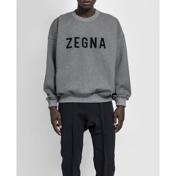 FEAR OF GOD x ZEGNA | GREY OVERSIZED SWEATSHIRT トレーナー 偽物 スウェット