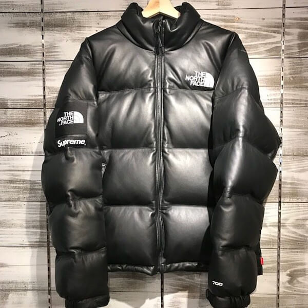 ノースフェイス シュプリーム 偽物 ダウンジャケット  Leather Nuptse Jacket