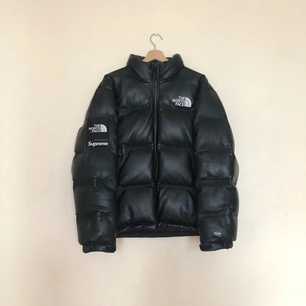 ノースフェイス シュプリーム 偽物 ダウンジャケット  Leather Nuptse Jacket