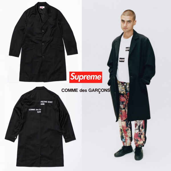 FW18 シュプリーム x Comme des Garcons Wool Blend Overcoatコピー