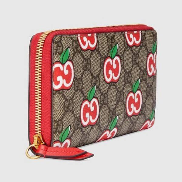 グッチ アップル【グッチ】GGアップルプリント☆ラウンドファスナー長財布*624880 2EVAG 8646